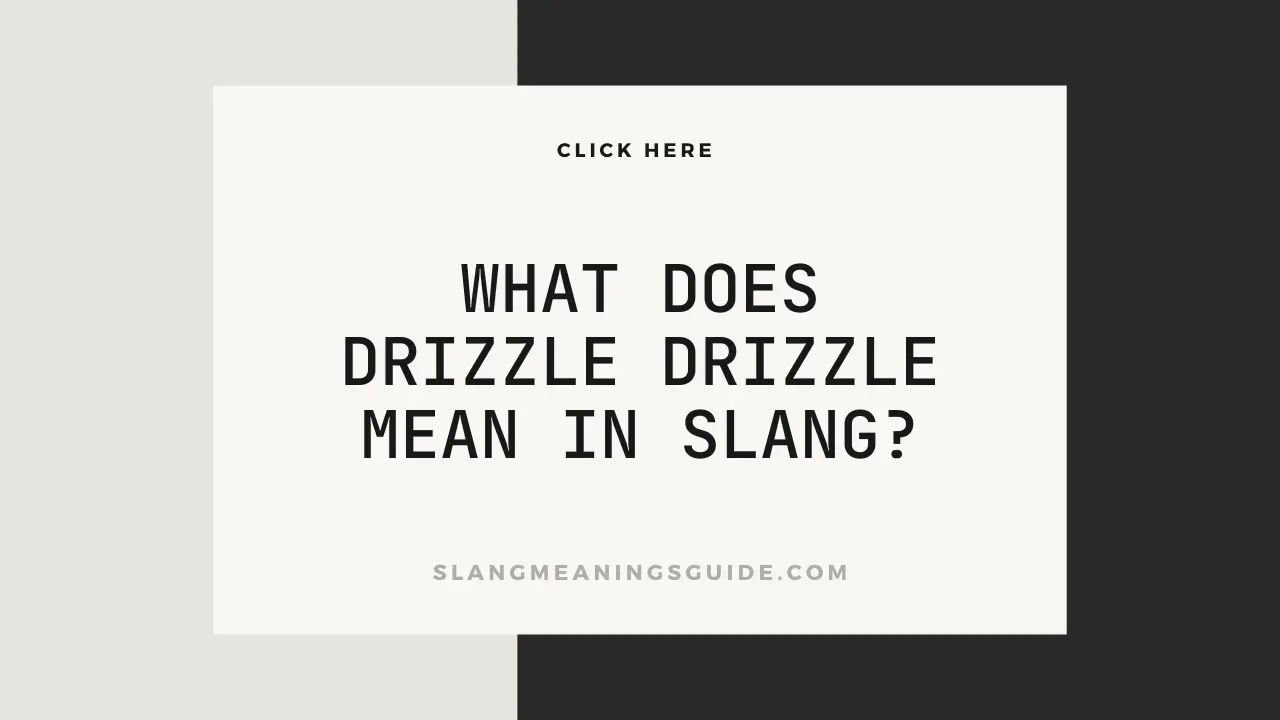 Drizzle Drizzle Mean In Slang