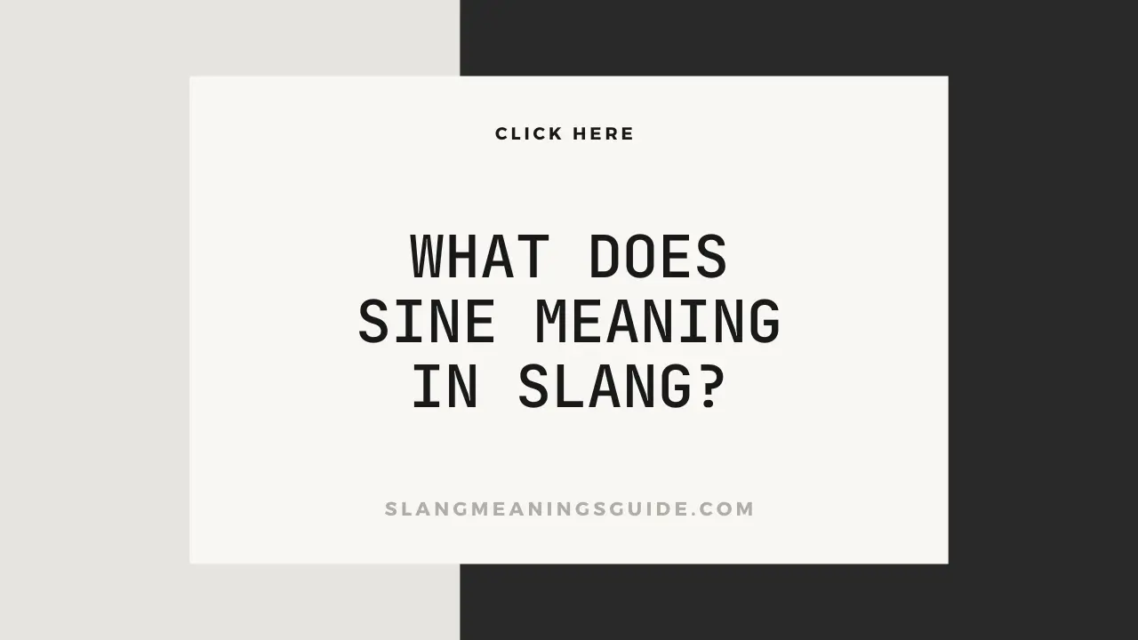 What Does Sine Meaning In Slang?