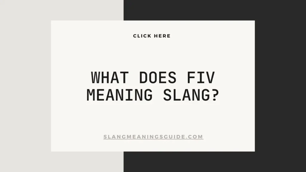 What Does FIV Meaning Slang?