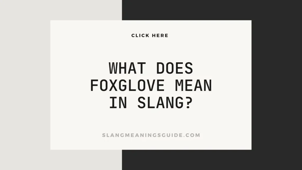 What Does Foxglove Mean In Slang?