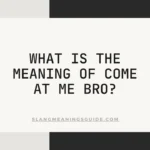 The Meaning Of Come At Me Bro