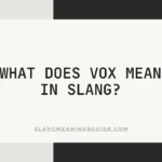 Vox Mean In Slang 