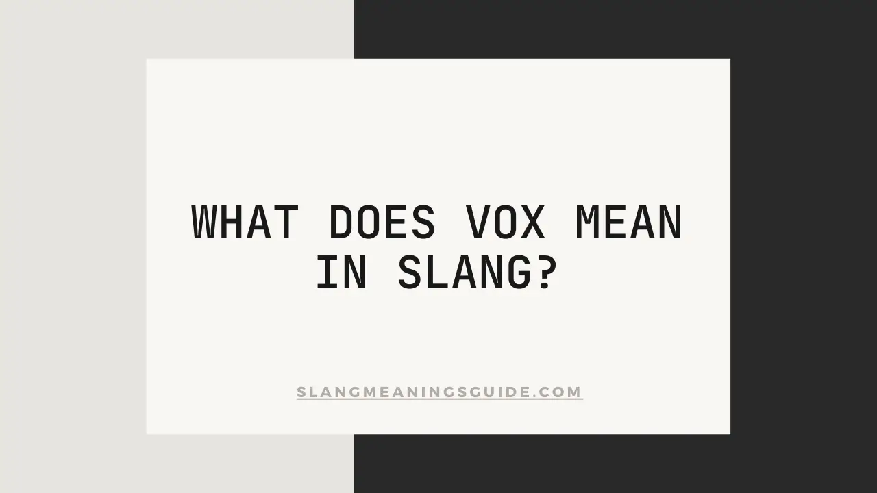 Vox Mean In Slang 