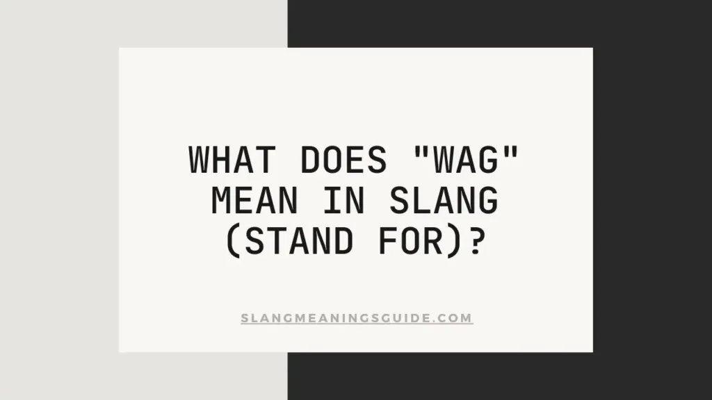 "Wag" Mean In Slang